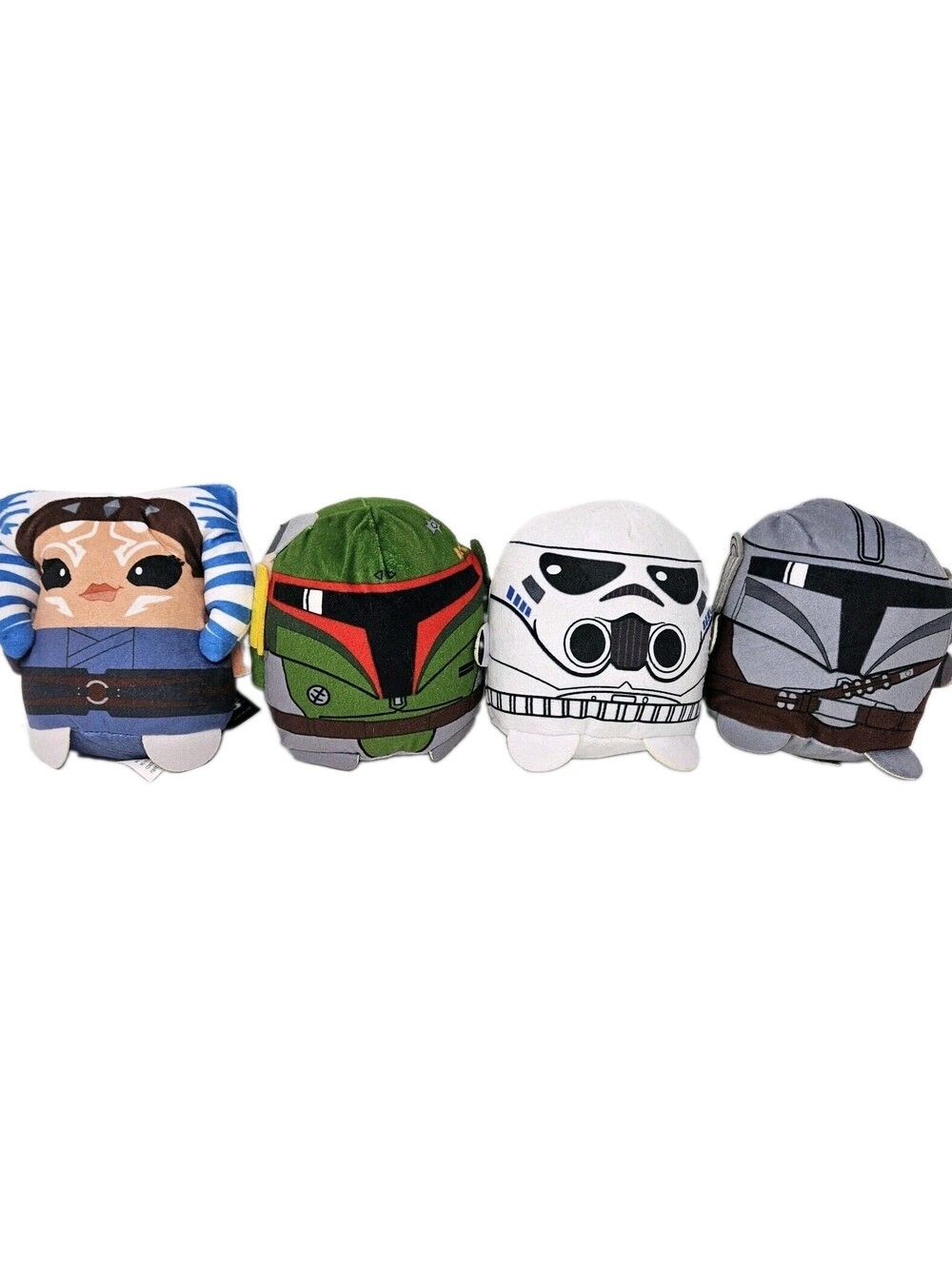 Star Wars Plush Lot of 4 The Mandalorian, Boba Fett, Ahsoka, Stormtrooper